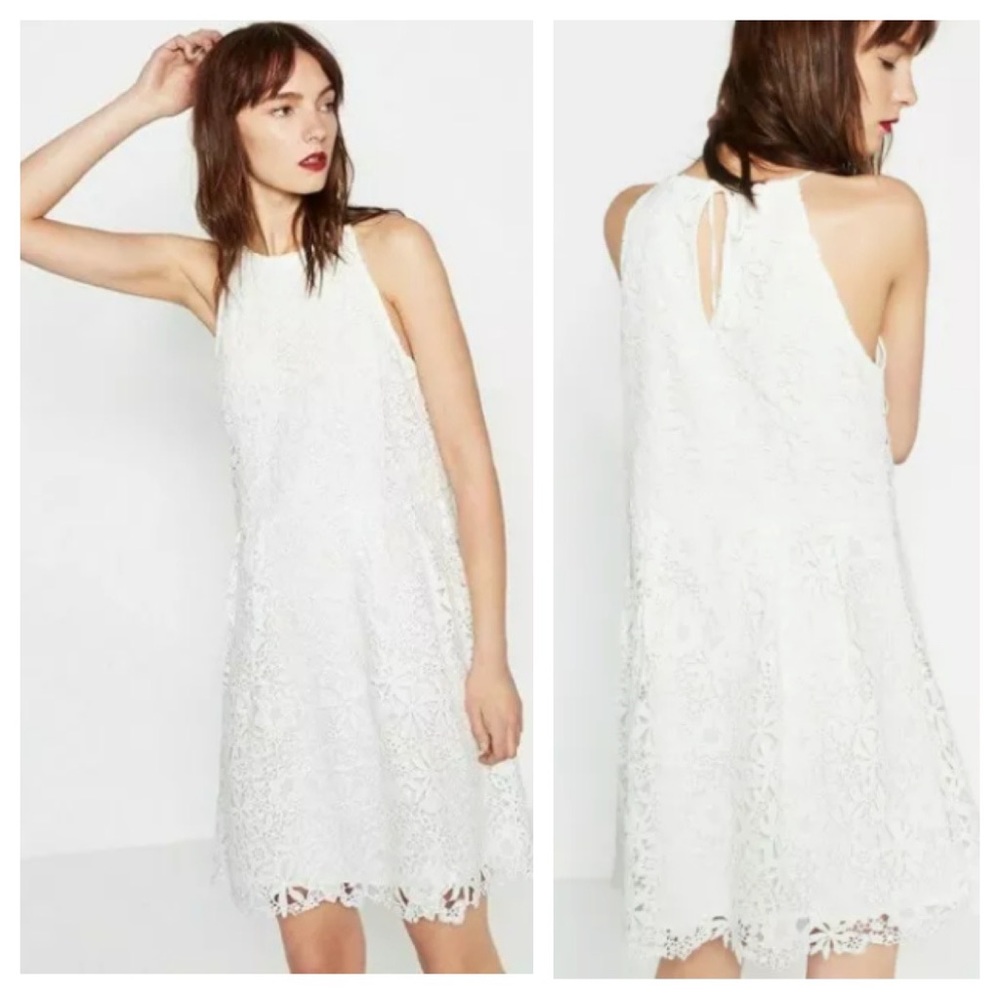 Zara White Dress is NWOT. Size Medium